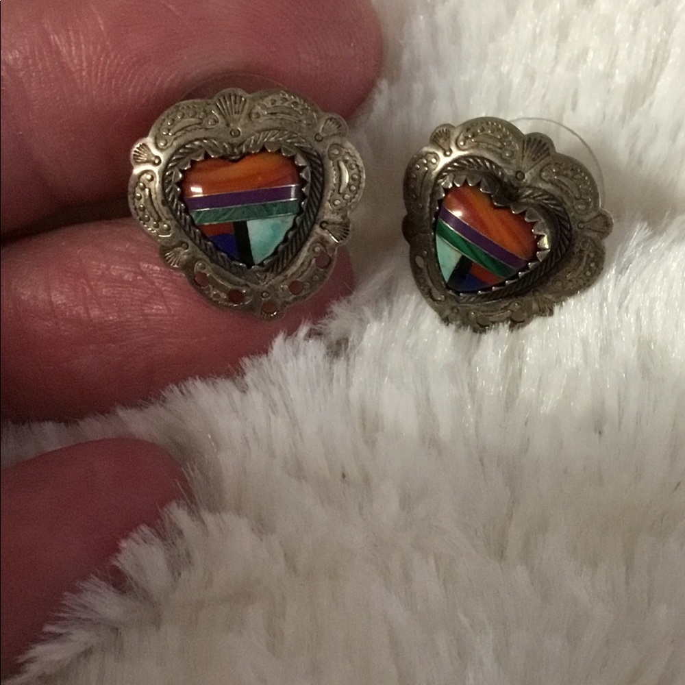 SS-Concho Style Button Earrings